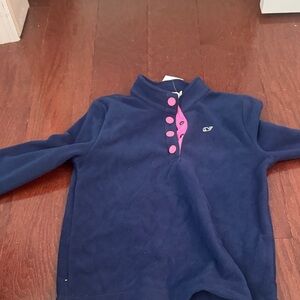 Lilly Pulitzer Kids Navy Sweater with Pink Accents